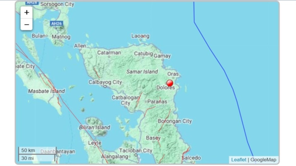 San Policarpio, Eastern Samar, niyanig ng magnitude 4.7 na lindol