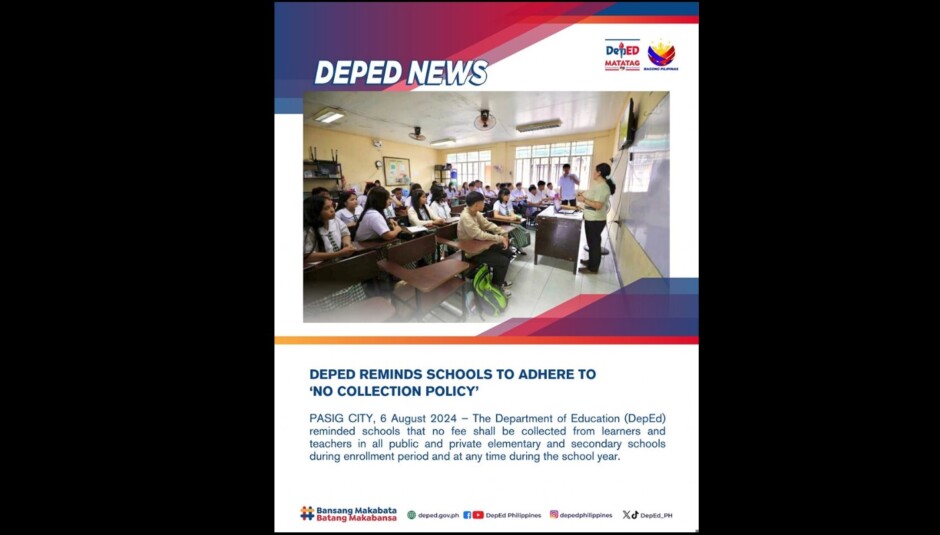 deped no collection policy