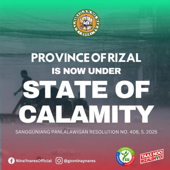rizal state of calamity