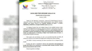 Shellfish Ban, nananatili sa 2 katubigan sa Eastern Samar dahil sa red tide