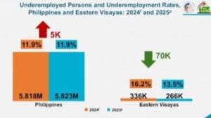 Underemployment sa Eastern Visayas, bumagsak sa 13.5 percent